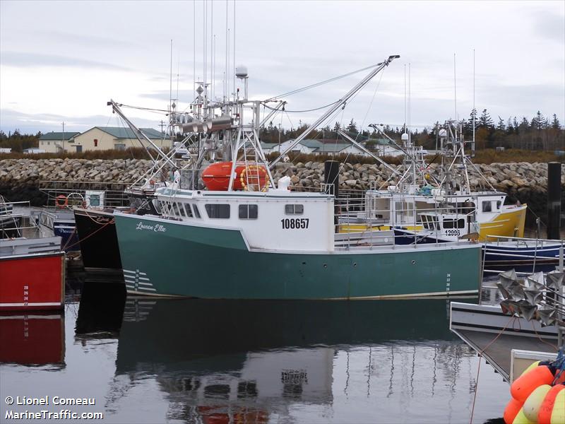 lauren ellie (Fishing vessel) - IMO , MMSI 316043682, Call Sign CH 16 under the flag of Canada