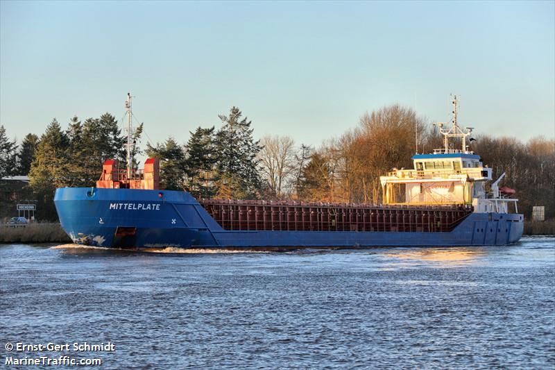 mittelplate (General Cargo Ship) - IMO 9501203, MMSI 236509000, Call Sign ZDJC8 under the flag of Gibraltar