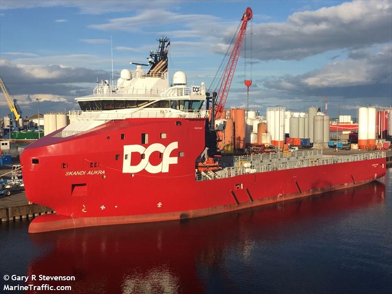 skandi aukra (Offshore Tug/Supply Ship) - IMO 9625425, MMSI 257823000, Call Sign LAOP7 under the flag of Norway