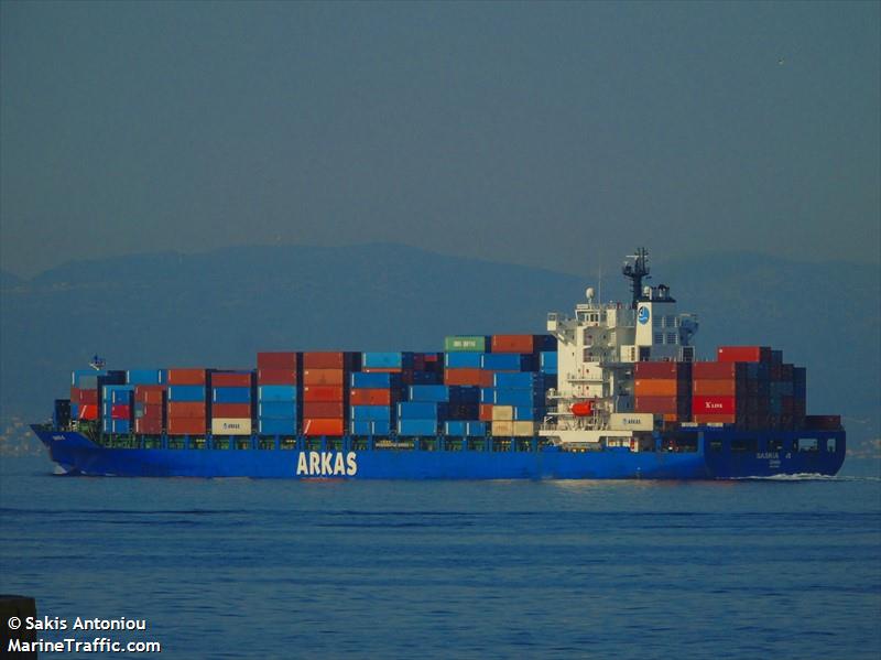 saskia a (Container Ship) - IMO 9315927, MMSI 271044177, Call Sign TCA3543 under the flag of Turkey