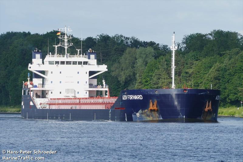 azov forward (General Cargo Ship) - IMO 9736896, MMSI 341464000, Call Sign V4AL4 under the flag of St Kitts & Nevis