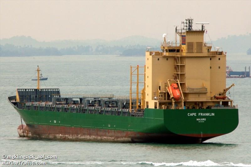 cape franklin (Container Ship) - IMO 9359301, MMSI 538002747, Call Sign V7LH7 under the flag of Marshall Islands