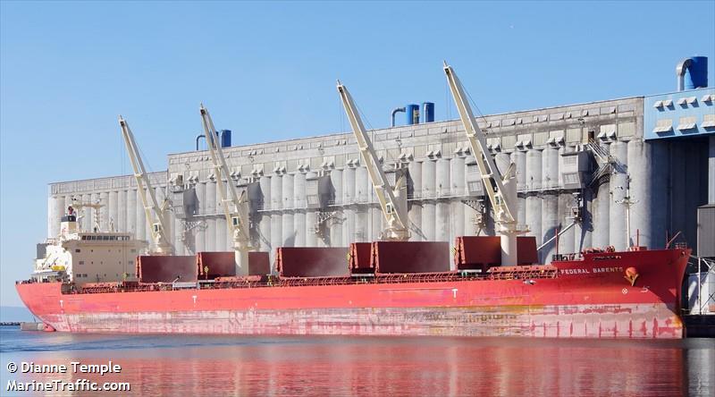 federal barents (Bulk Carrier) - IMO 9697820, MMSI 538006419, Call Sign V7FY7 under the flag of Marshall Islands