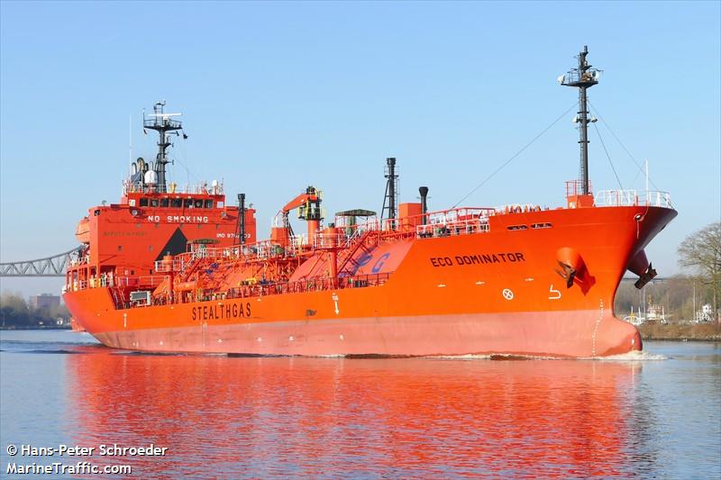 eco dominator (LPG Tanker) - IMO 9789532, MMSI 538006873, Call Sign V7SJ5 under the flag of Marshall Islands