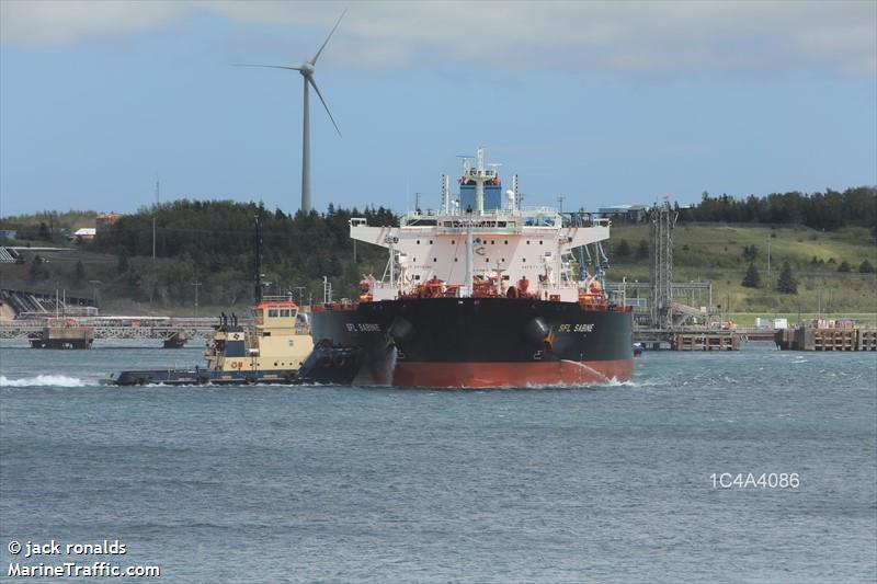 sfl sabine (Crude Oil Tanker) - IMO 9799874, MMSI 538007465, Call Sign V7PB3 under the flag of Marshall Islands