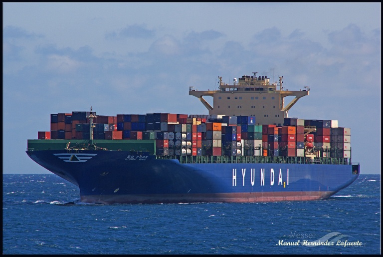 hyundai brave (Container Ship) - IMO 9346304, MMSI 538007477, Call Sign V7EY4 under the flag of Marshall Islands