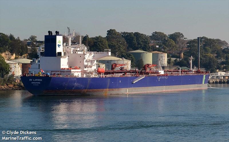 bw larissa (Crude Oil Tanker) - IMO 9800300, MMSI 563068600, Call Sign 9V9909 under the flag of Singapore