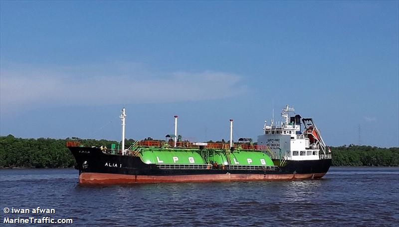 lpgc alia 1 (LPG Tanker) - IMO 8416633, MMSI 525010055, Call Sign PNTV under the flag of Indonesia