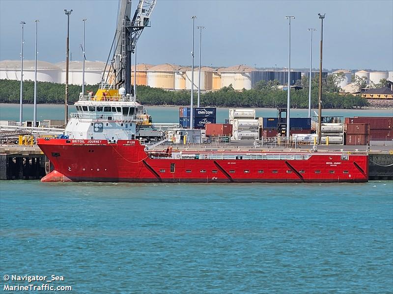 britoil journey (Offshore Tug/Supply Ship) - IMO 9759161, MMSI 563188700, Call Sign 9V8837 under the flag of Singapore