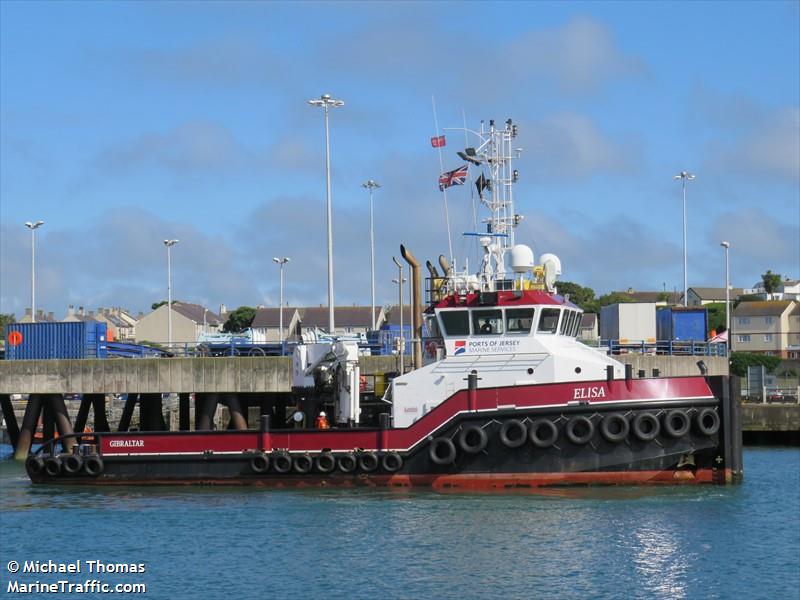 elisa (Tug) - IMO 9688879, MMSI 236745000, Call Sign ZDSJ5 under the flag of Gibraltar