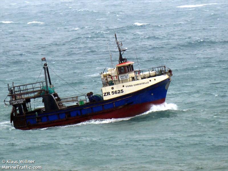 christelle (Fishing vessel) - IMO , MMSI 601241000, Call Sign ZR5625 under the flag of South Africa
