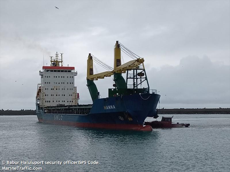 hanna (General Cargo Ship) - IMO 9210713, MMSI 377901317, Call Sign J8RK2 under the flag of St Vincent & Grenadines