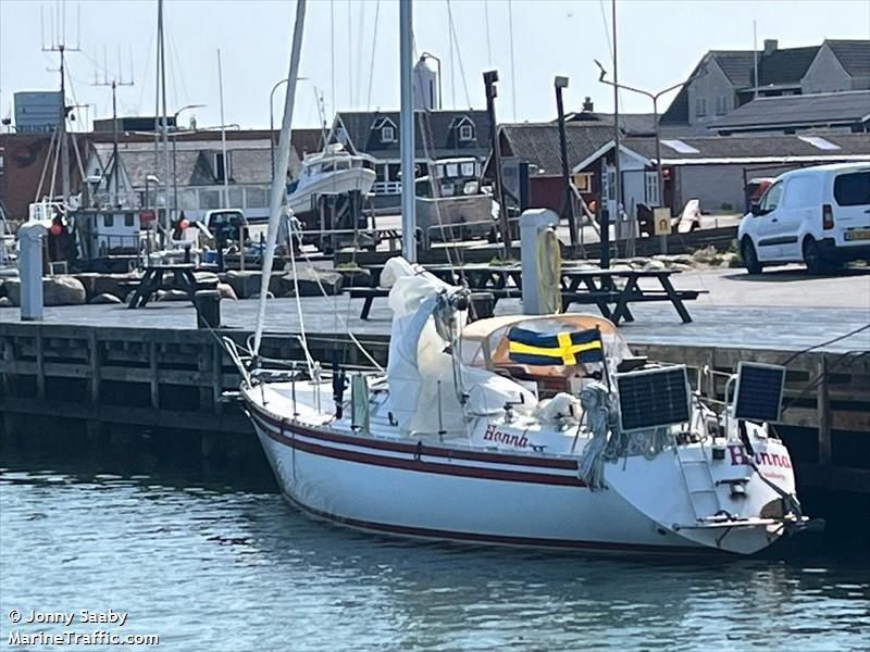 hanna (Sailing vessel) - IMO , MMSI 265024330, Call Sign SE2991 under the flag of Sweden