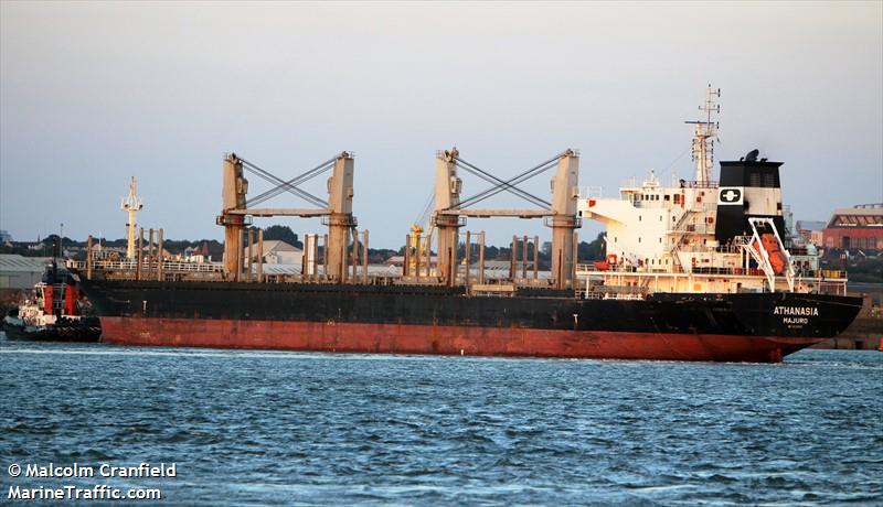 athanasia (Bulk Carrier) - IMO 9528005, MMSI 538010540, Call Sign V7A6192 under the flag of Marshall Islands