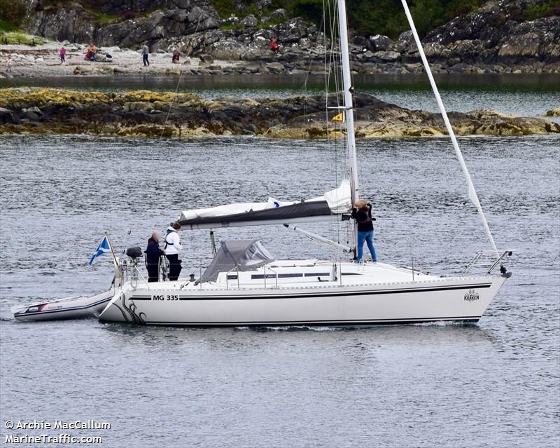 kraken (Sailing vessel) - IMO , MMSI 235027419, Call Sign MXOC9 under the flag of United Kingdom (UK)