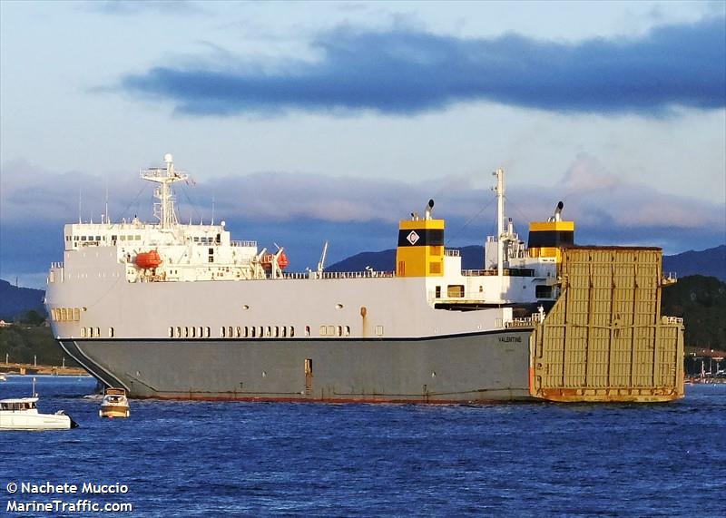 valentine (Ro-Ro Cargo Ship) - IMO 9166625, MMSI 205461000, Call Sign ONJB under the flag of Belgium