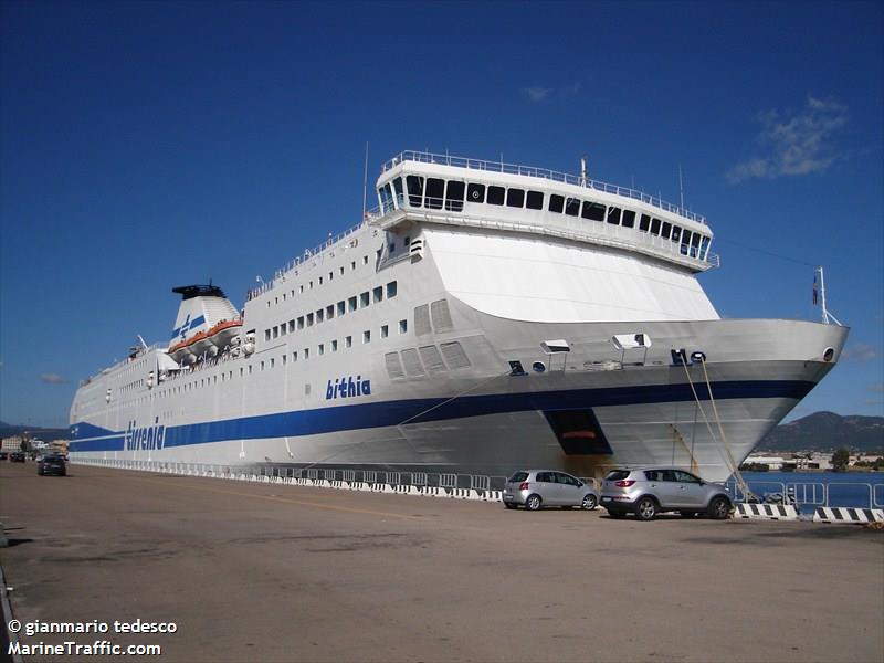 bithia (Passenger/Ro-Ro Cargo Ship) - IMO 9222522, MMSI 247034200, Call Sign IBSU under the flag of Italy