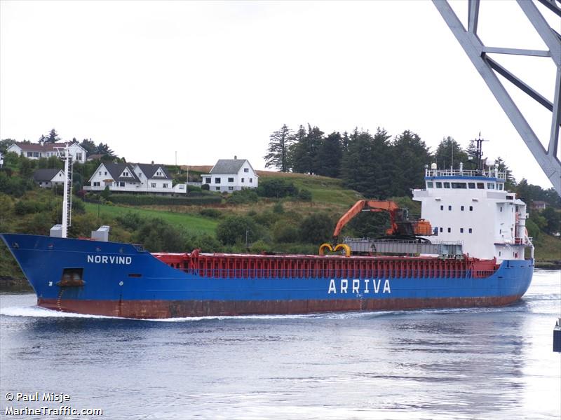 norvind (General Cargo Ship) - IMO 9247118, MMSI 258761000, Call Sign LAYC7 under the flag of Norway