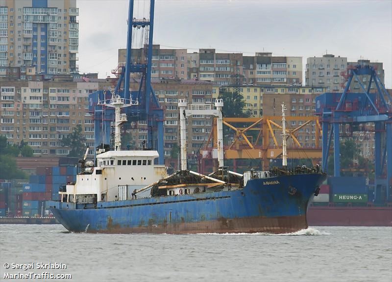 afina (Refrigerated Cargo Ship) - IMO 8403363, MMSI 273331810, Call Sign UBIF5 under the flag of Russia