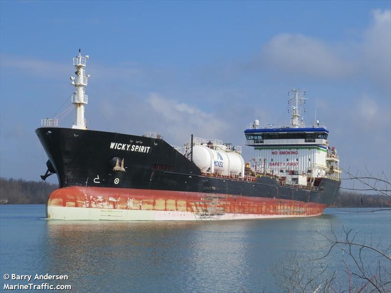 wicky spirit (Chemical/Oil Products Tanker) - IMO 9404388, MMSI 316041032, Call Sign VBAJ under the flag of Canada