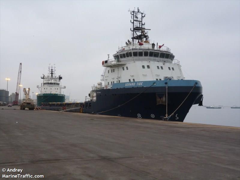 gerard tide (Offshore Tug/Supply Ship) - IMO 9533593, MMSI 577034000, Call Sign YJQH6 under the flag of Vanuatu