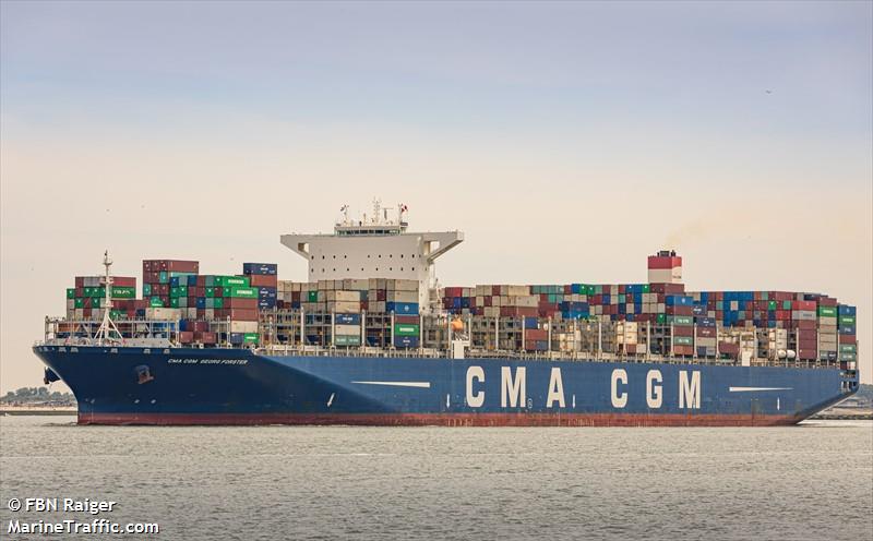 cmacgm georg forster (Container Ship) - IMO 9702144, MMSI 215221000, Call Sign 9HA5019 under the flag of Malta