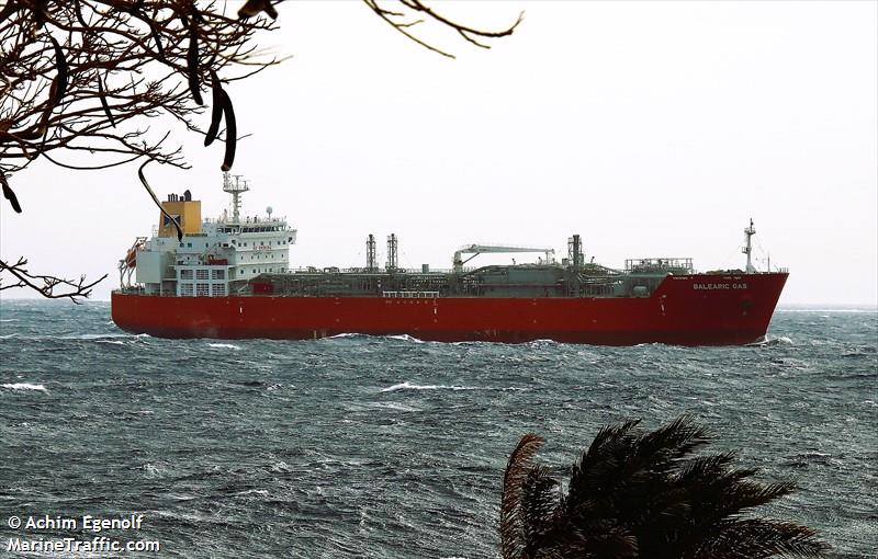 balearic gas (LPG Tanker) - IMO 9682253, MMSI 219674000, Call Sign OWAP2 under the flag of Denmark