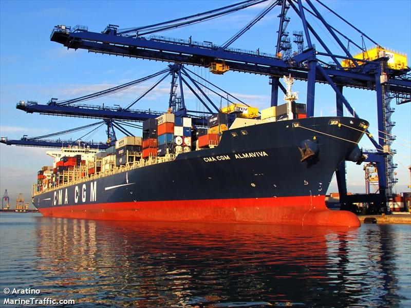 cma cgm almaviva (Container Ship) - IMO 9450648, MMSI 228339600, Call Sign FLSU under the flag of France
