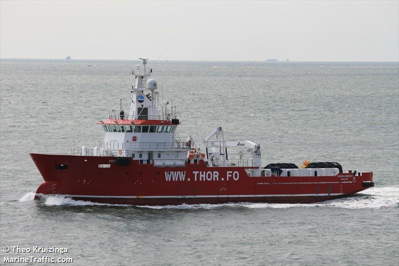 thor omega (Offshore Tug/Supply Ship) - IMO 9487823, MMSI 231085000, Call Sign OZ2065 under the flag of Faeroe Islands