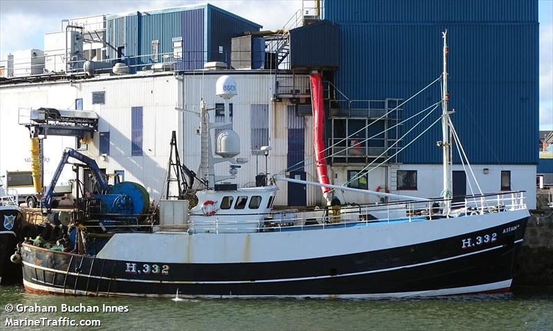 attain h332 (Fishing Vessel) - IMO 7822392, MMSI 233937000, Call Sign 2YZA under the flag of United Kingdom (UK)