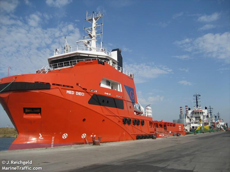 med dieci (Offshore Tug/Supply Ship) - IMO 9468762, MMSI 247284800, Call Sign ICCT under the flag of Italy