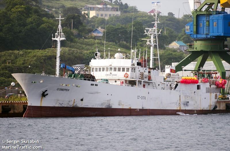 soveren (Fishing Vessel) - IMO 8703593, MMSI 273373190, Call Sign UBRN7 under the flag of Russia