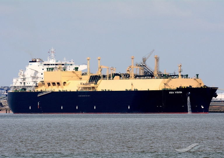 asia vision (LNG Tanker) - IMO 9606948, MMSI 311000182, Call Sign C6AX3 under the flag of Bahamas