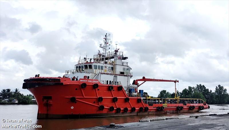 swiber challenger (Offshore Tug/Supply Ship) - IMO 9408932, MMSI 525012205, Call Sign JZIC under the flag of Indonesia