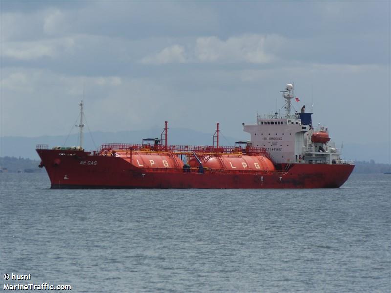 a e gas (LPG Tanker) - IMO 9113939, MMSI 525016608, Call Sign PNIO under the flag of Indonesia