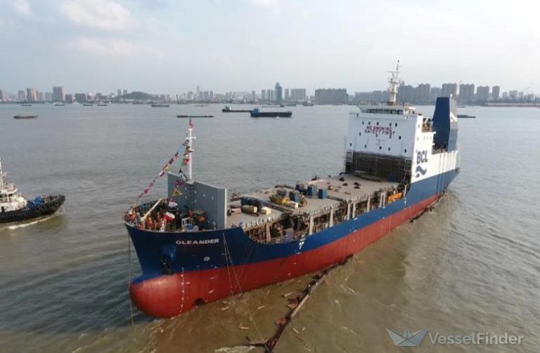 oleander (Container Ship) - IMO 9827334, MMSI 538008204, Call Sign V7A2078 under the flag of Marshall Islands