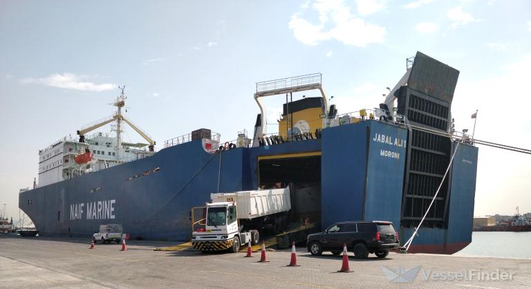 jabal ali-1 (Ro-Ro Cargo Ship) - IMO 7705726, MMSI 620212000, Call Sign D6A2212 under the flag of Comoros