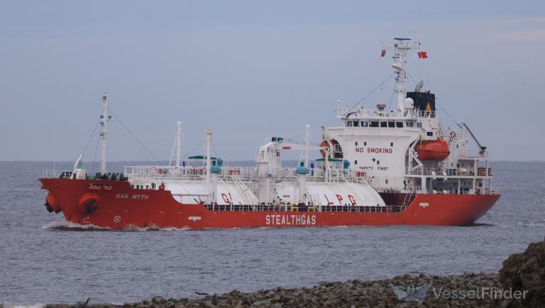 gas myth (LPG Tanker) - IMO 9507726, MMSI 636015105, Call Sign A8YP9 under the flag of Liberia