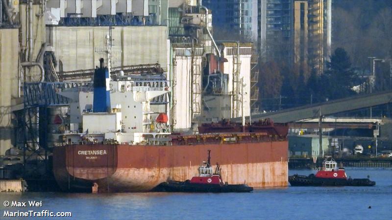 cretansea (Bulk Carrier) - IMO 9376373, MMSI 538010528, Call Sign V7A6176 under the flag of Marshall Islands