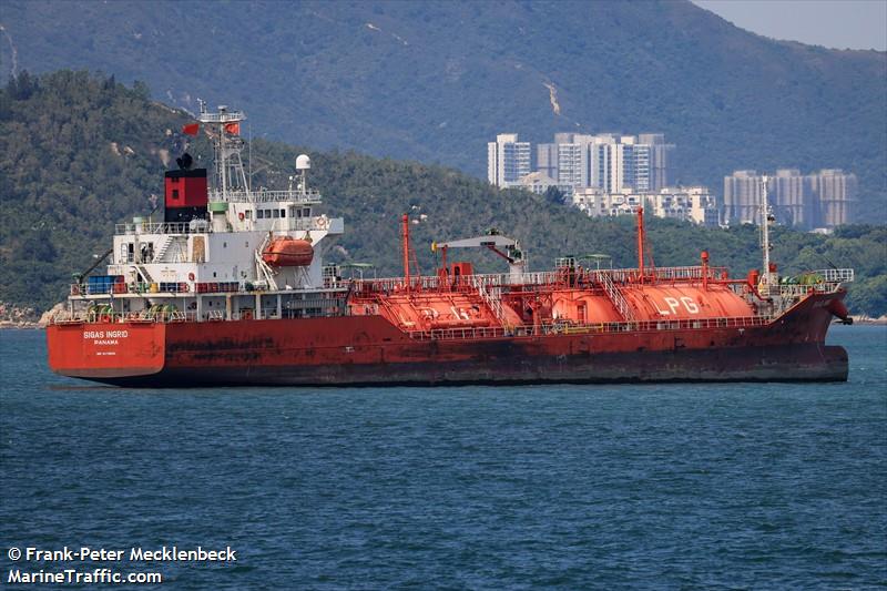 sigas ingrid (LPG Tanker) - IMO 9379234, MMSI 352002711, Call Sign 3E5024 under the flag of Panama