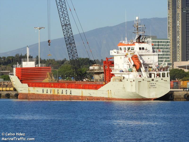 finita r (General Cargo Ship) - IMO 9400162, MMSI 255875000, Call Sign C.Q.W.O under the flag of Madeira