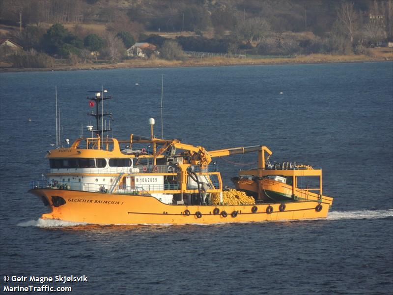 geciciler balikcil-1 (Fishing vessel) - IMO , MMSI 271073118, Call Sign TCA3727 under the flag of Turkey