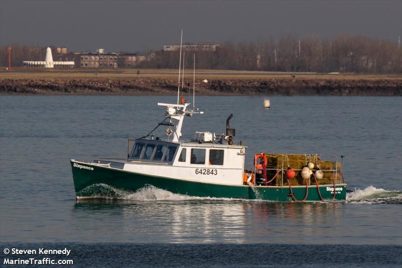 sixpence (Fishing vessel) - IMO , MMSI 367576250 under the flag of United States (USA)