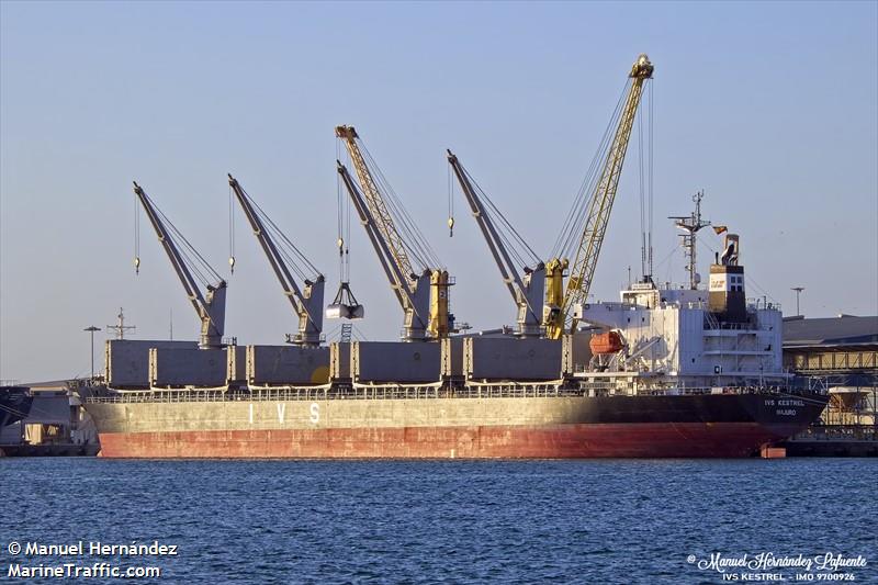 ivs kestrel (General Cargo Ship) - IMO 9700926, MMSI 538010647, Call Sign V7A7195 under the flag of Marshall Islands