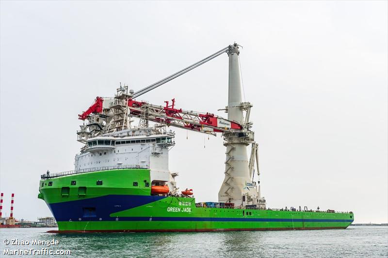 green jade (Wind Turbine Vessel) - IMO 9915038, MMSI 416073000, Call Sign BHJR under the flag of Taiwan