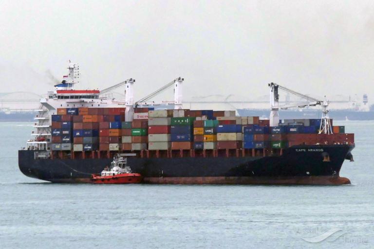 cape araxos (Container Ship) - IMO 9696084, MMSI 210403000, Call Sign 5BMM4 under the flag of Cyprus