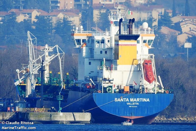 santa martina (Chemical/Oil Products Tanker) - IMO 9143439, MMSI 215330000, Call Sign 9HA5065 under the flag of Malta