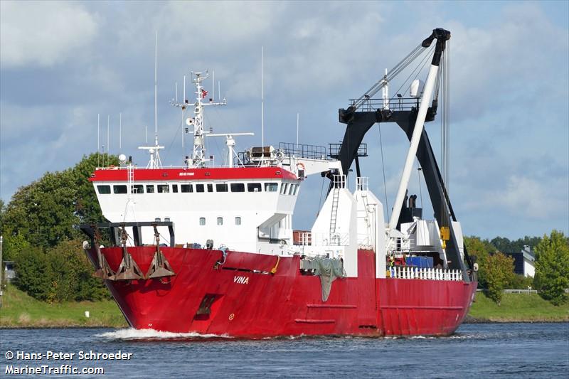 vina (Palletised Cargo Ship) - IMO 7712896, MMSI 220474000, Call Sign OVJJ2 under the flag of Denmark