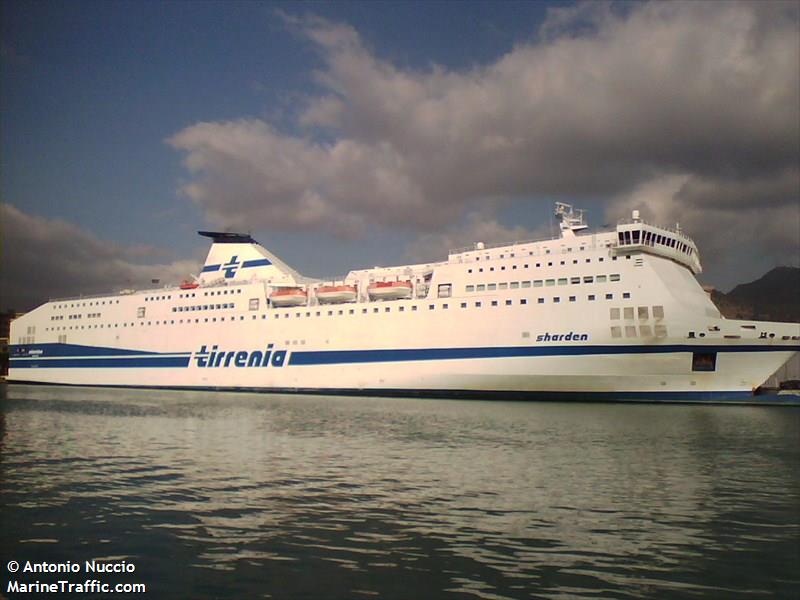 sharden (Passenger/Ro-Ro Cargo Ship) - IMO 9305269, MMSI 247130700, Call Sign IBLN under the flag of Italy