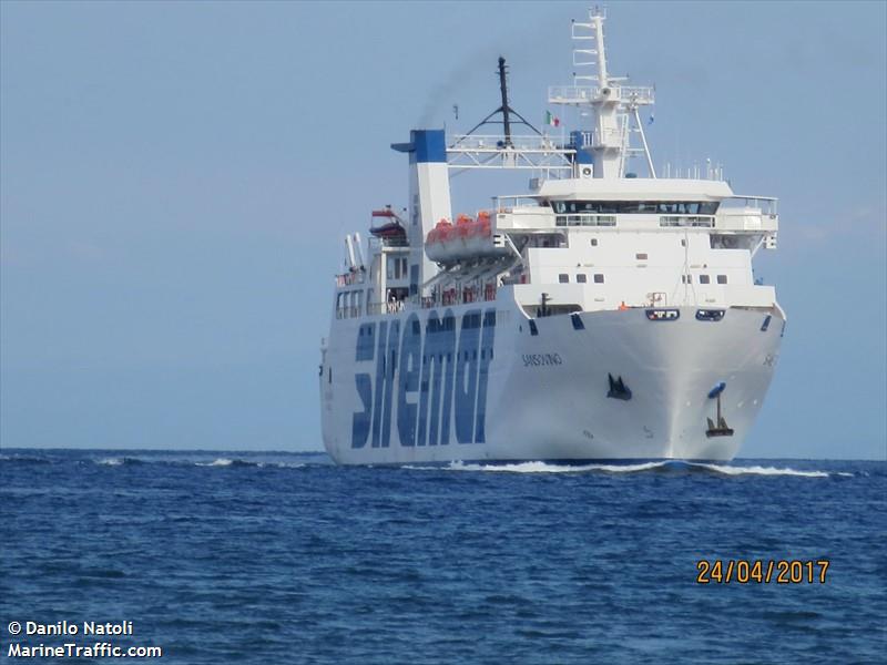 sansovino (Passenger/Ro-Ro Cargo Ship) - IMO 8705709, MMSI 247387300, Call Sign IBST under the flag of Italy